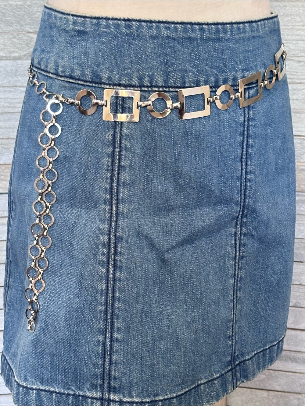 NWOT 60’s Mod Meets 90’s/Y2K Silver Geo Adjust Chain Belt XLPlus SZ Friendly 50” - Picture 14 of 16